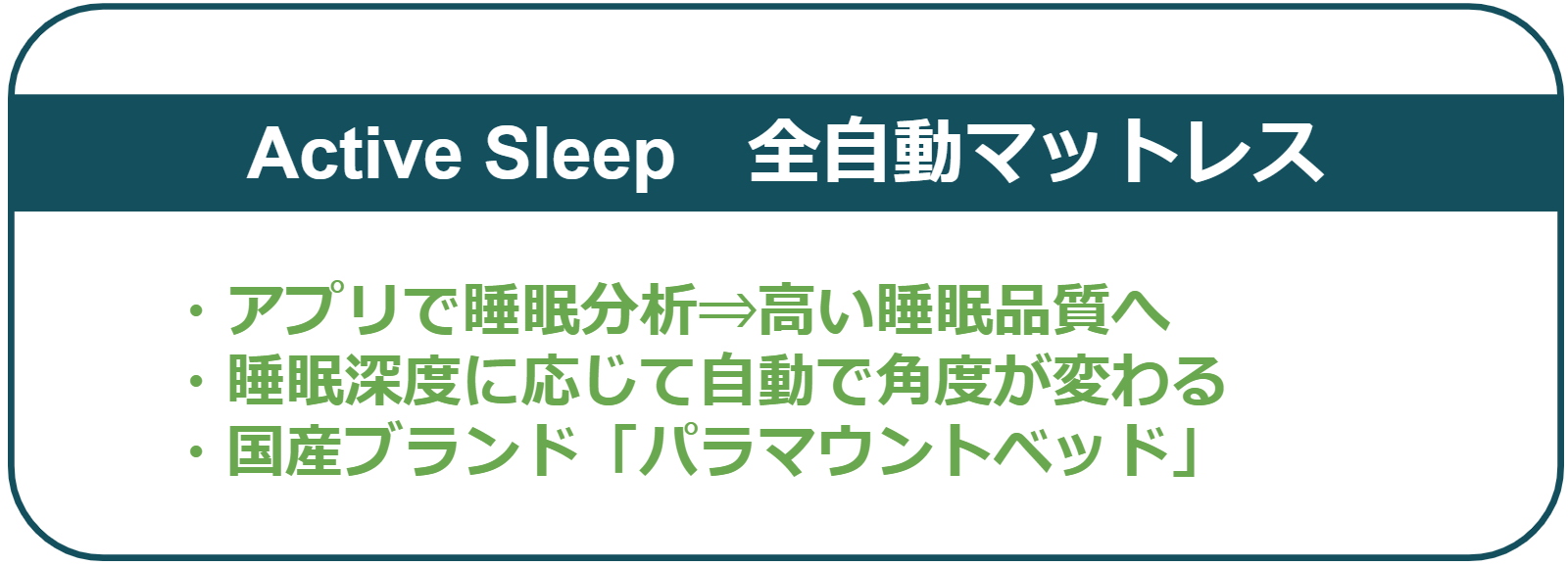 Active Sleep　全自動マットレス